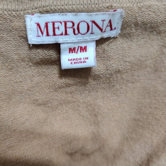 Merona M Cardigan Tan Button Front Leopard Animal Print Sweater Long Sleeve Cute - Picture 7 of 8